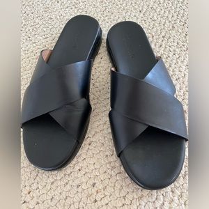 Madewell Louisa Criss Cross Leather Slide Sandals